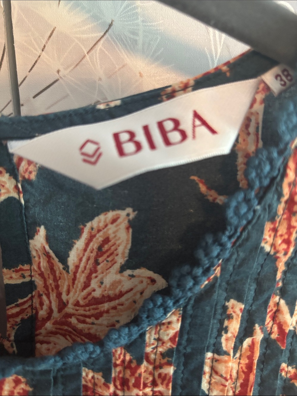 Biba Dark Green Maxi Dress with Rust Floral Print - Picture 2 of 8